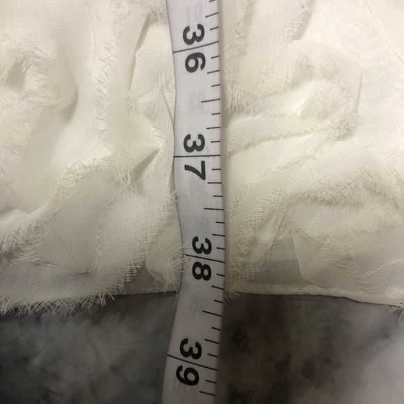 JS Collections White Flutter Sleeve Chiffon Petal Bottom Event Dress Size6 - Picture 7 of 8